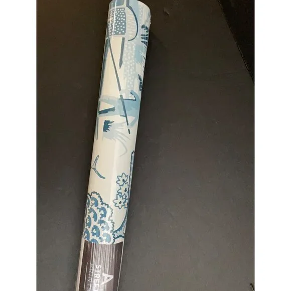 Anthropologie Joy De Vie Blue Toile Wallpaper NEW Roll - Picture 4 of 11